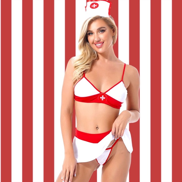 Women's Sexy Nurse Uniform Cosplay Lingerie Set Role-Play Outfit. Medium. NWT. - Picture 2 of 6